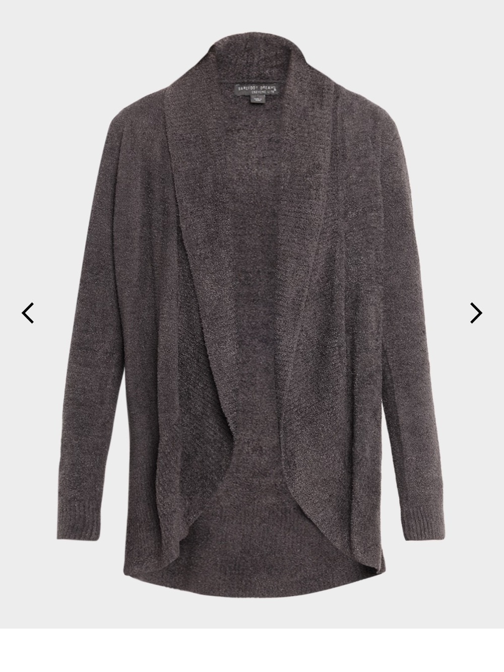 Barefoot Dreams Draped Open-Front Cardigan - Charcoal